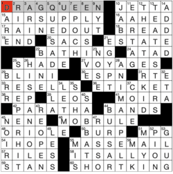 Answer grid for Los Angeles Times crossword 4/18/26 by Enrique Henestroza Anguiano